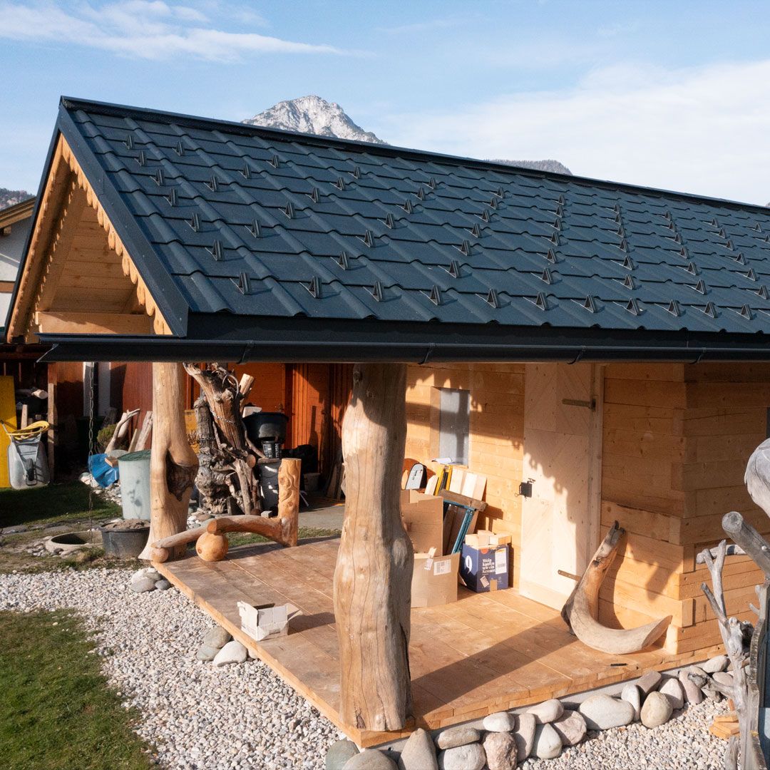 Gartenhaus mit Alu-Ziegel